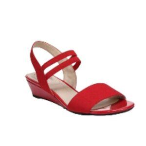 LifeStride Yolo Ankle Strap Sandals Red 11W NWT